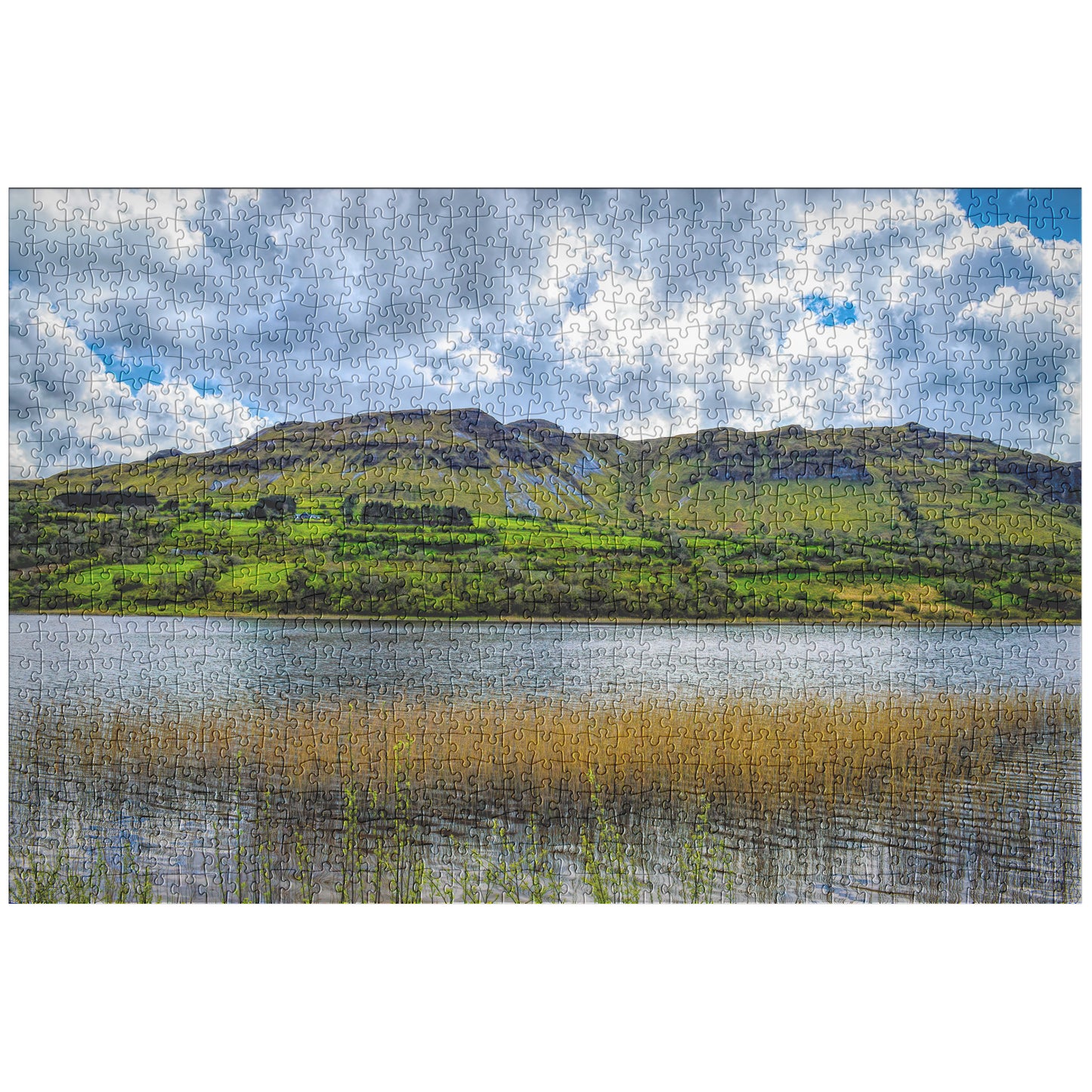 1014 Piece Jigsaw Puzzle, Ireland Landscape Photography of Glencar Lake Mountains