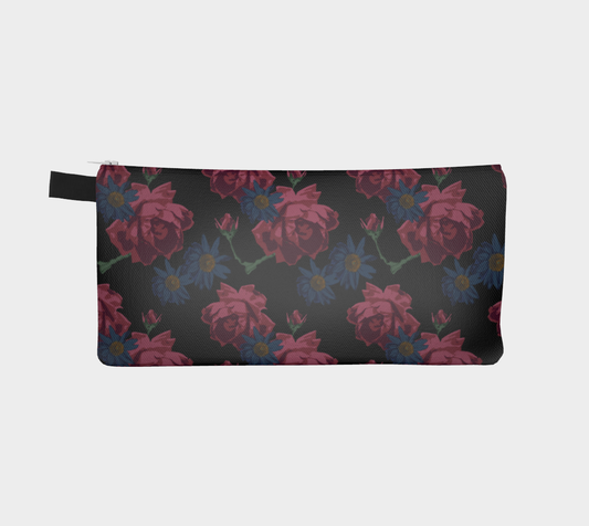 Moody Roses Pencil Case, Small Polyester Twill Bag