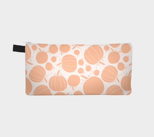 Peach Pumpkins Pencil Case, Small Polyester Twill Bag