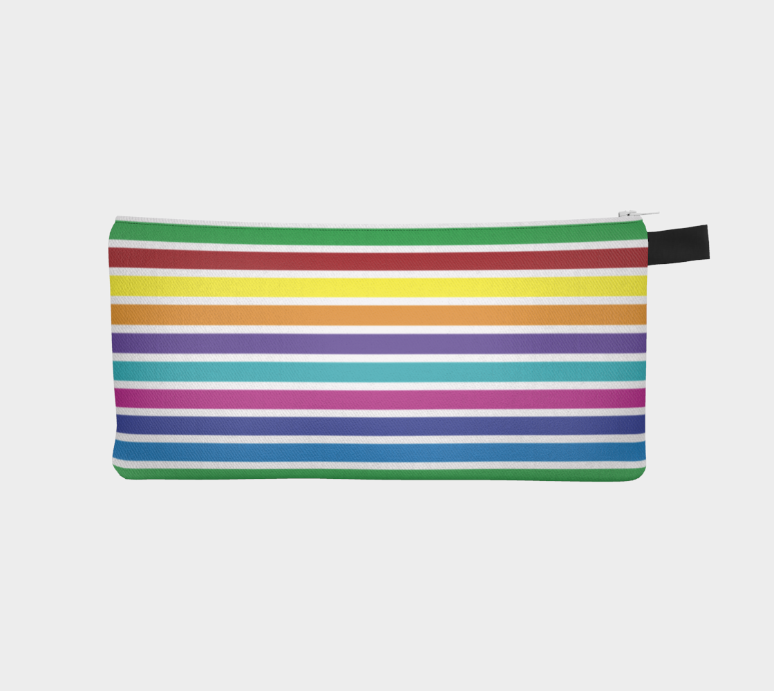 Bold Rainbow Stripes Pencil Case, Small Polyester Twill Bag