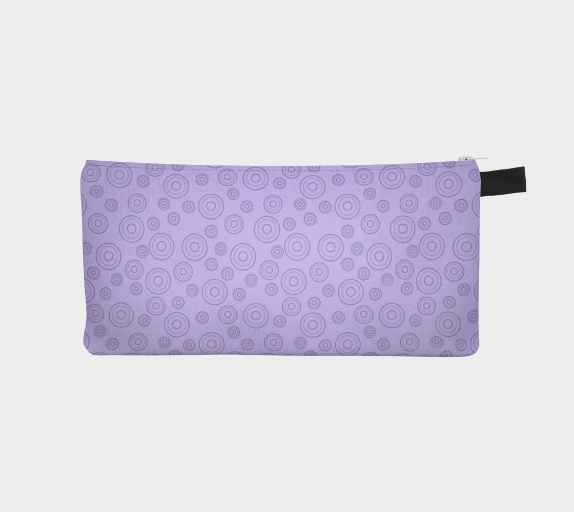 Flowers & Feathers Circles Pencil Case, Small Polyester Twill Bag
