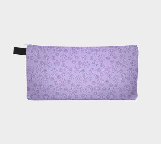 Flowers & Feathers Circles Pencil Case, Small Polyester Twill Bag