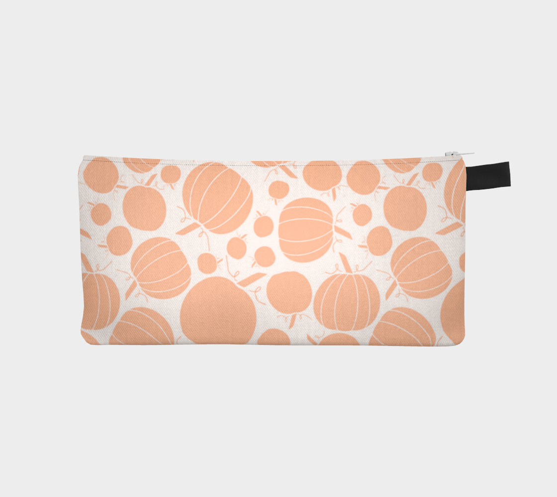 Peach Pumpkins Pencil Case, Small Polyester Twill Bag