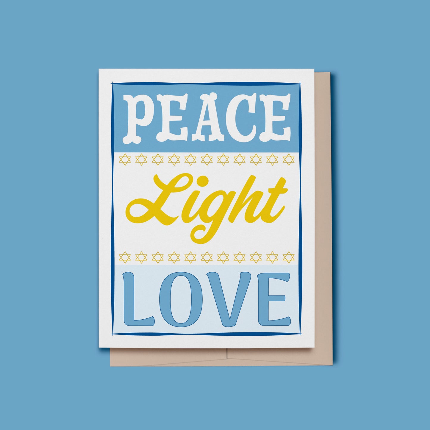 Peace Light Love Hanukkah Card