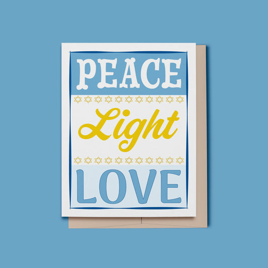 Peace Light Love Hanukkah Card