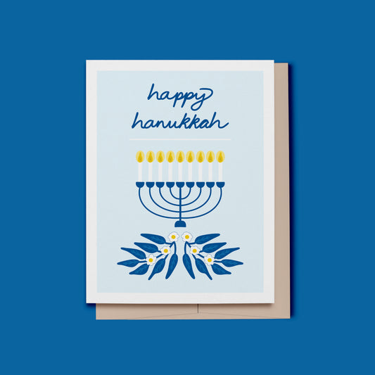 Happy Hanukkah Card with Menorah