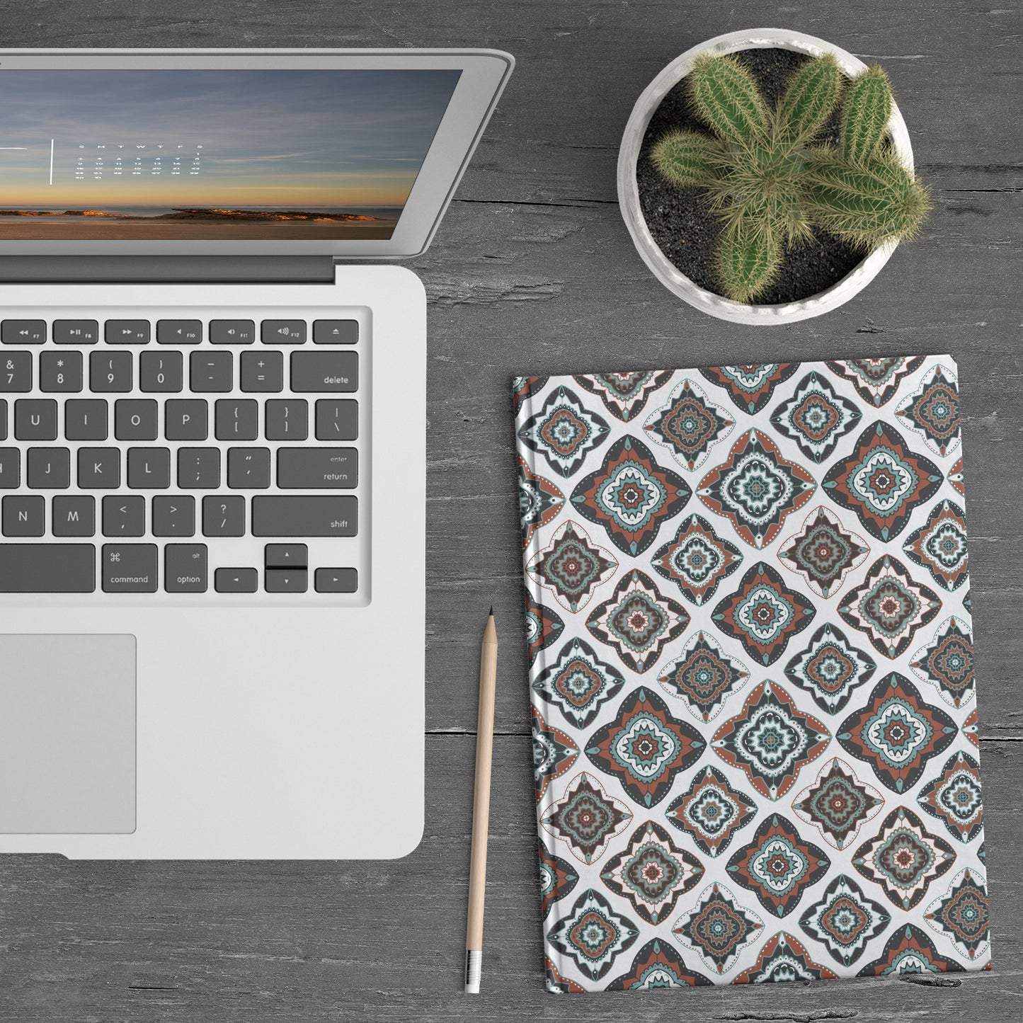 Diamond Medallions Hardcover Journal, Perforated Lined Sheets