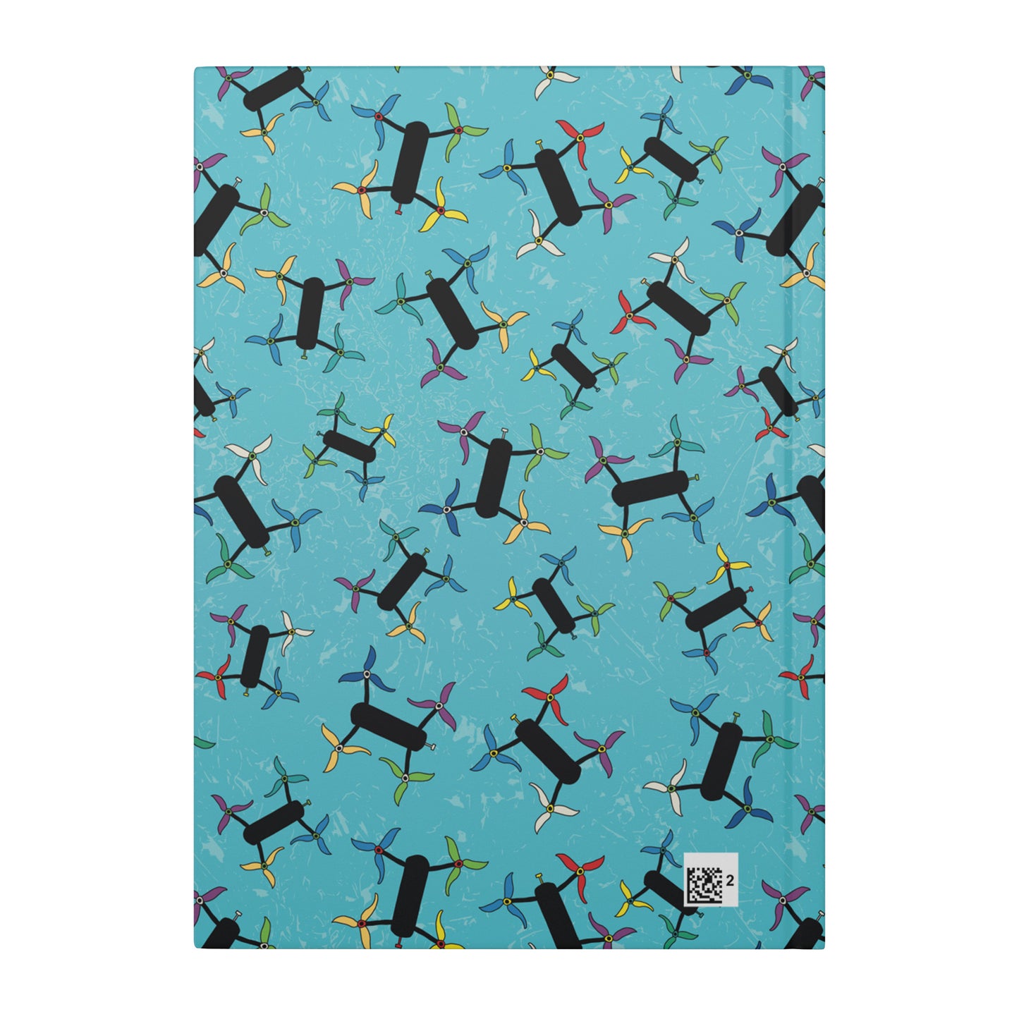 Flying Drones Hardcover Journal, Turquoise, Perforated Pages
