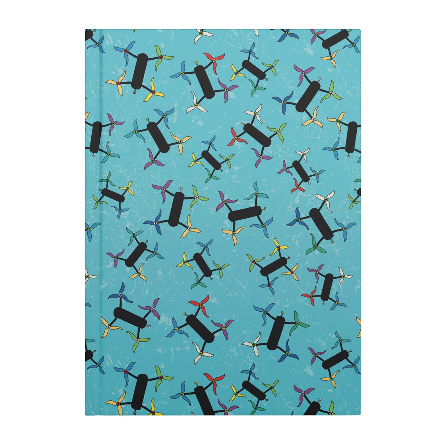 Flying Drones Hardcover Journal, Turquoise, Perforated Pages
