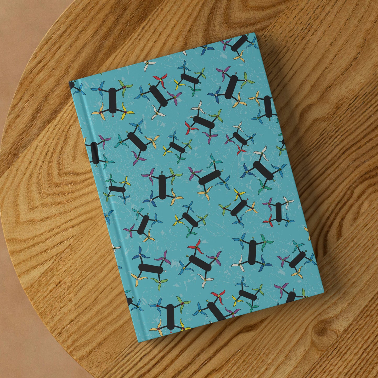 Flying Drones Hardcover Journal, Turquoise, Perforated Pages