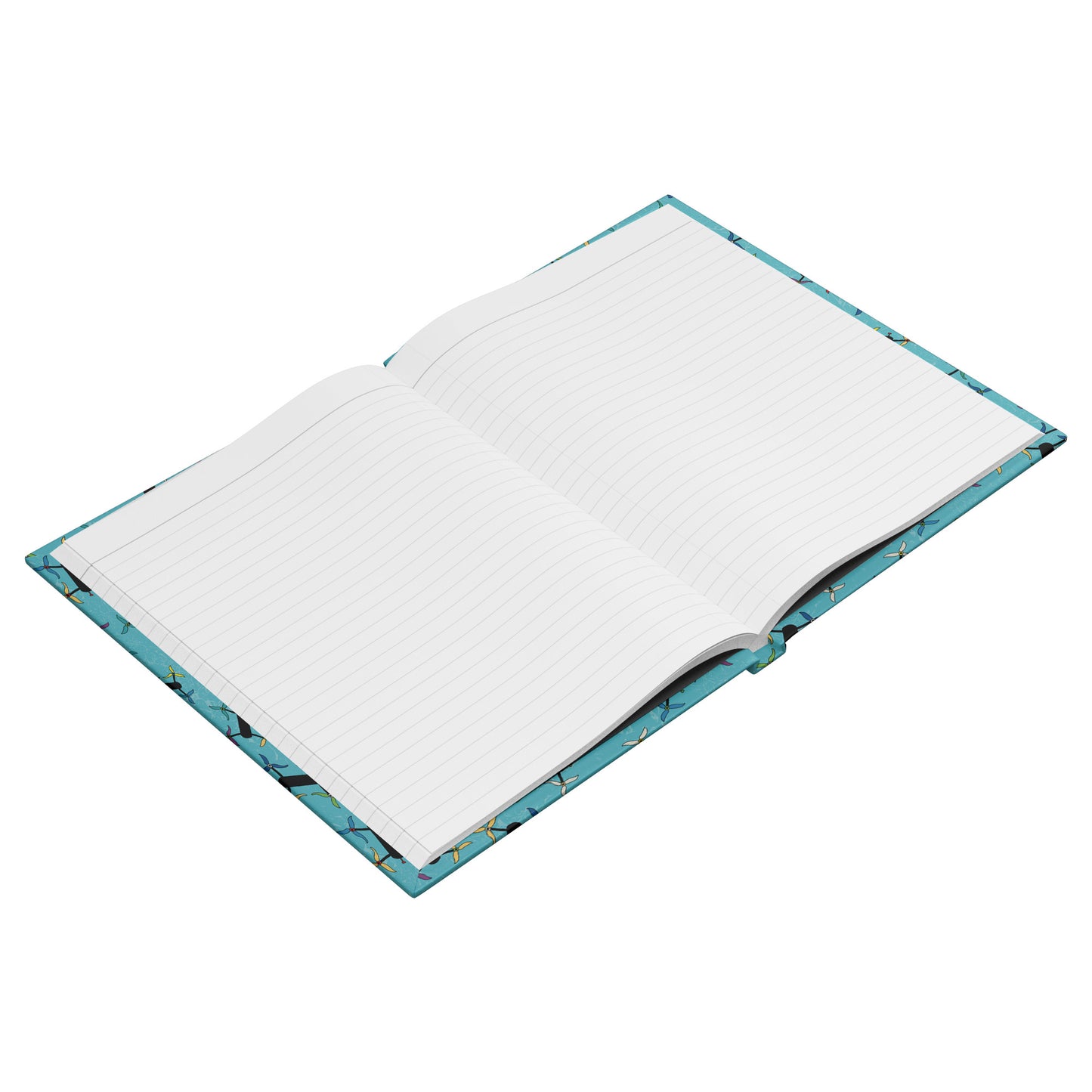 Flying Drones Hardcover Journal, Turquoise, Perforated Pages