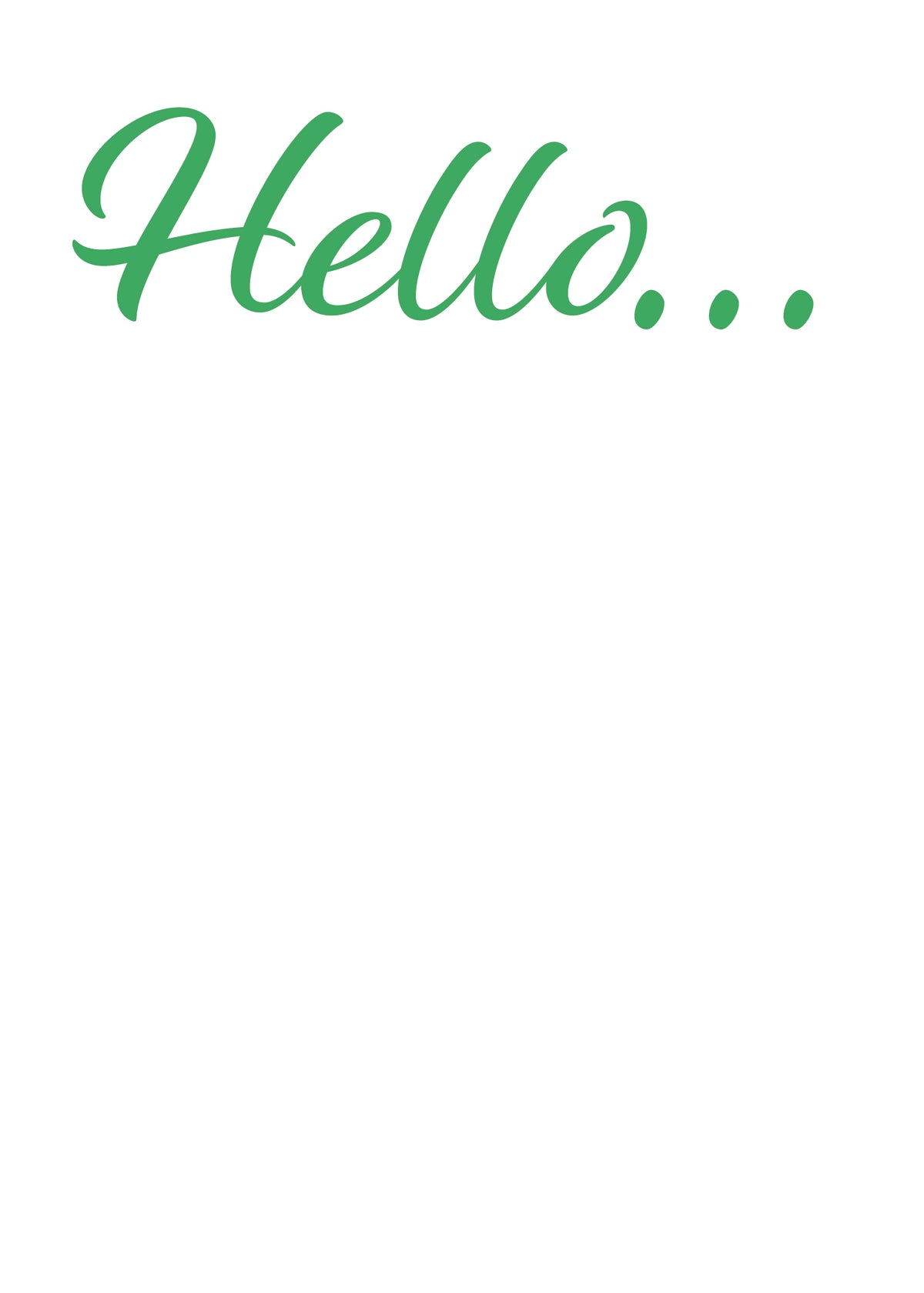 Hello Card, Green, 5x7