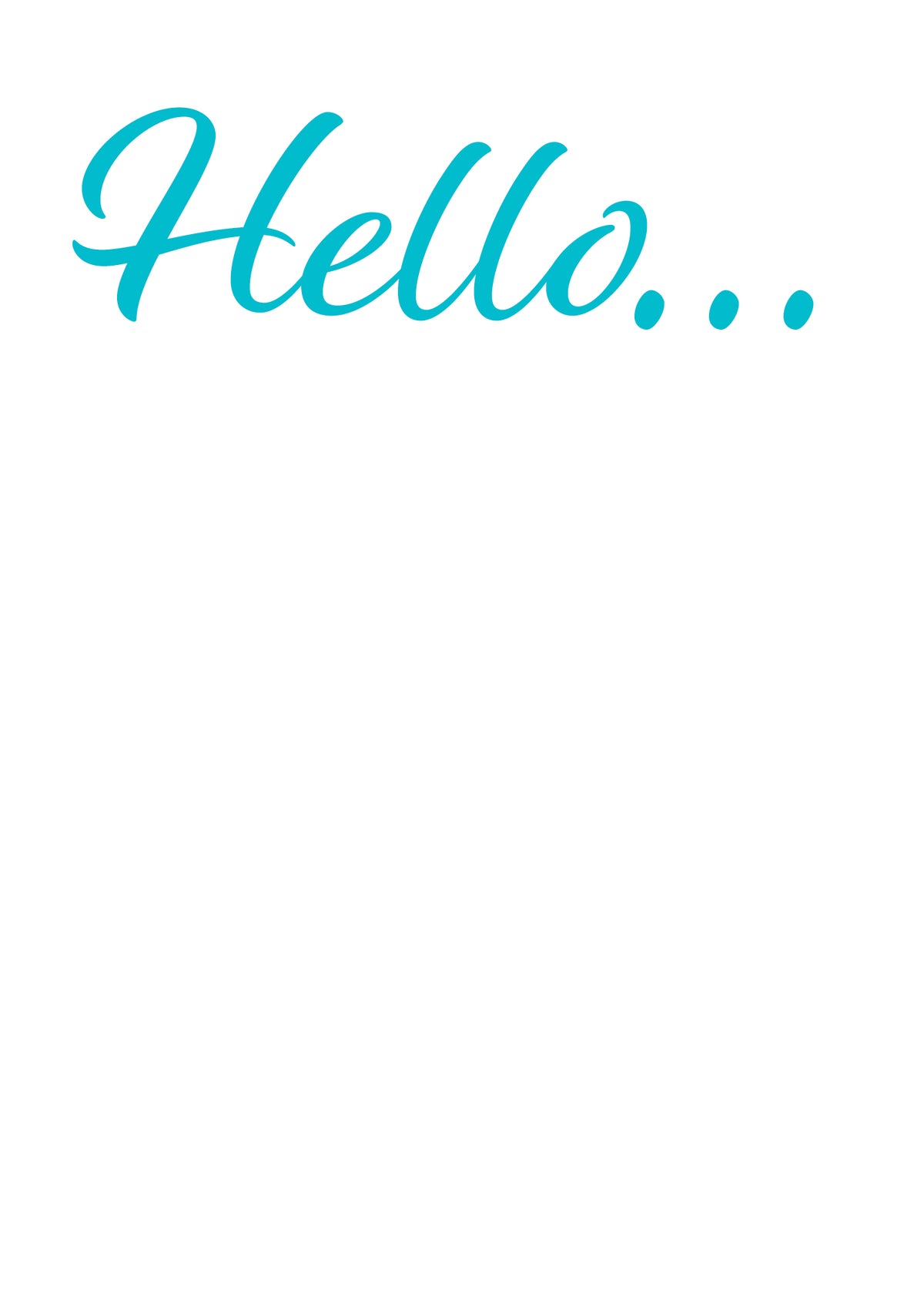 Hello Card, Teal, 5x7