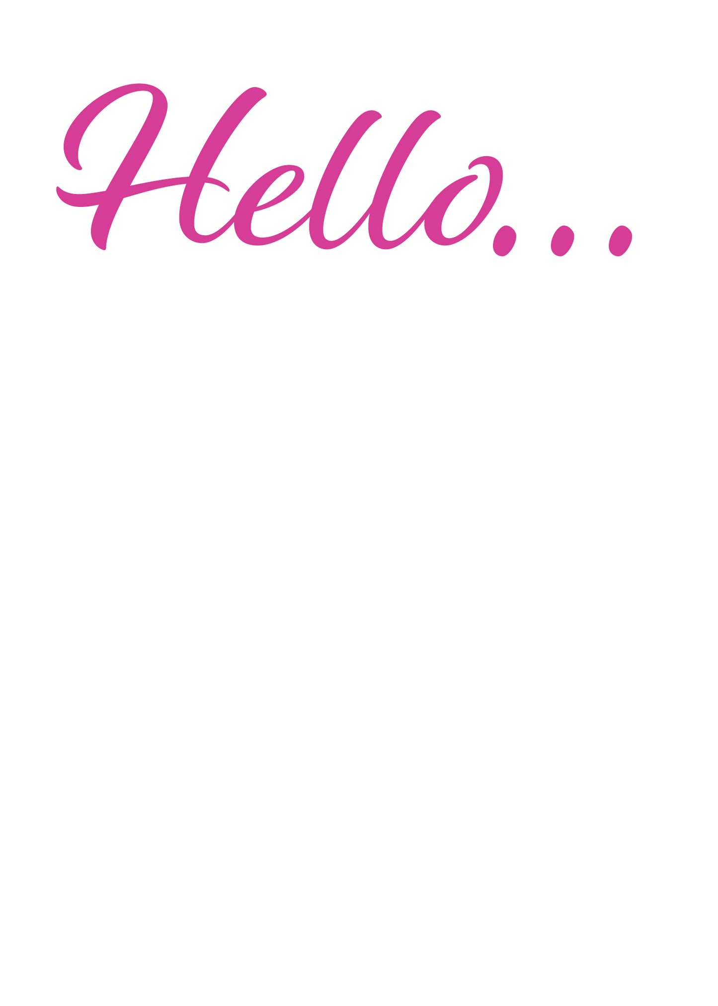 Hello Card, Pink, 5x7