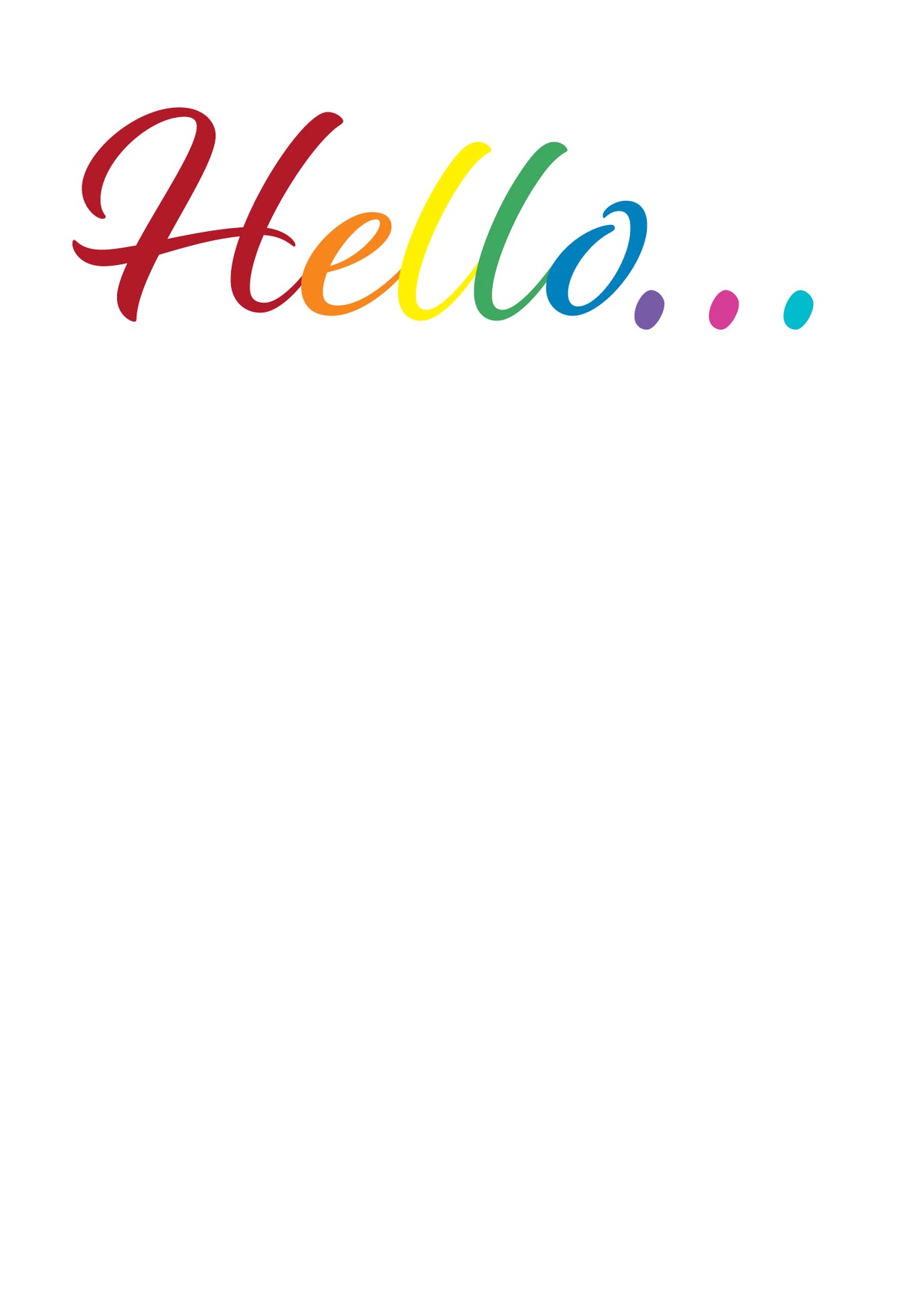 Hello Card, Rainbow, 5x7