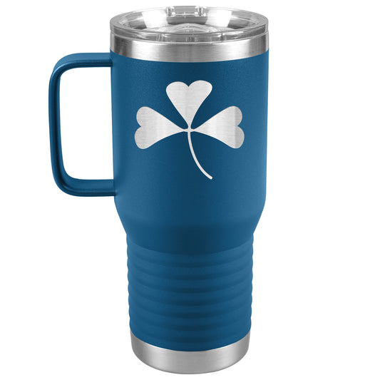 Insulated Travel Tumbler with Handle, Shamrock, 20 oz.