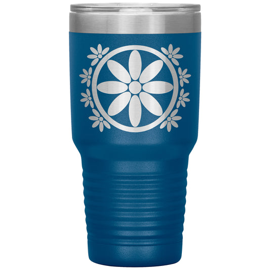 Insulated Tumbler, Circle Flower 30 oz Tumbler, Travel Mug with Lid, Multiple Color Options