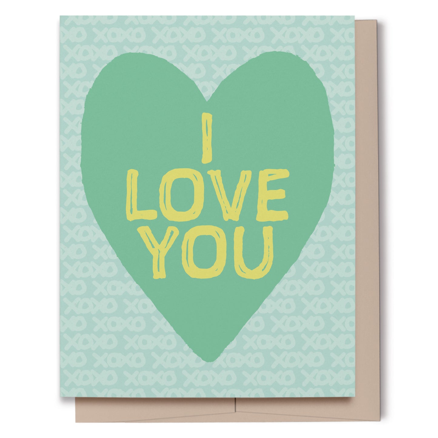 I Love You Card, Green Heart, Ecofriendly, Recycled Paper, Imperfect