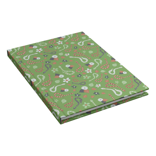 Snakes Hardcover Journal, Green, Rust and Blue, Perforated Pages
