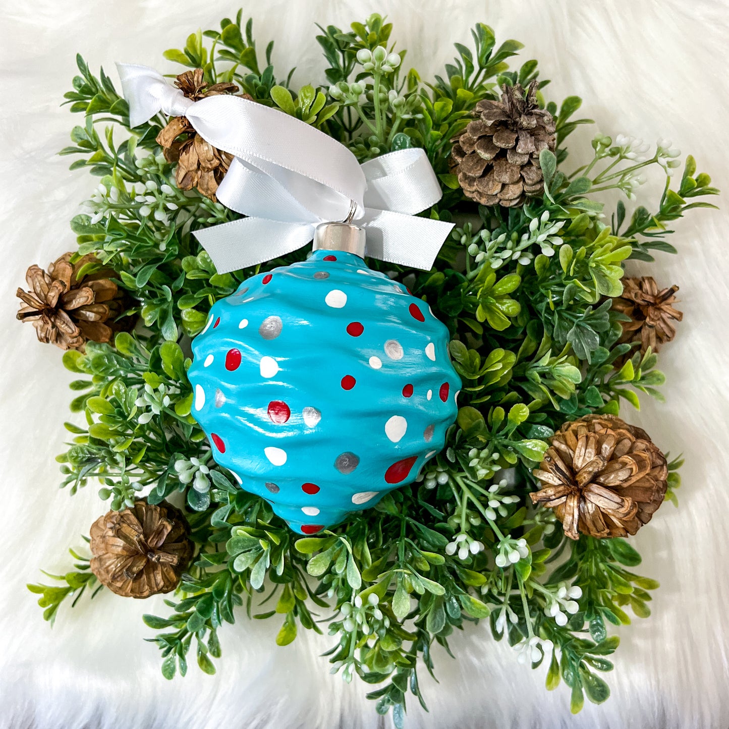 The Kristen Hand Painted Ceramic Ornament, One of a Kind Gift