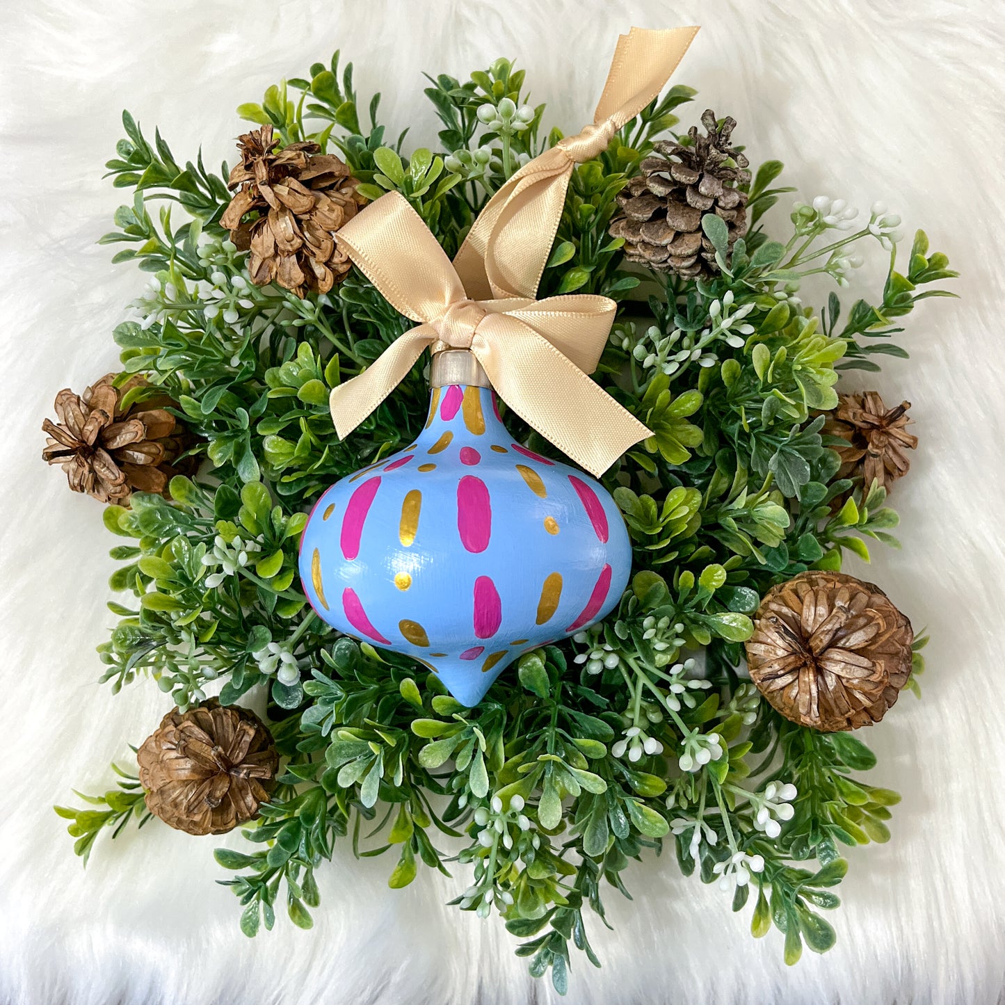 The Linda Hand Painted Ceramic Ornament, One of a Kind Gift