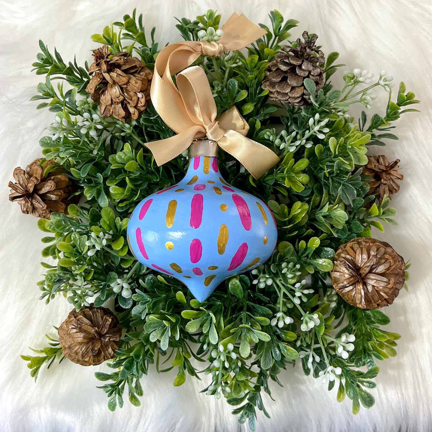 The Linda Hand Painted Ceramic Ornament, One of a Kind Gift