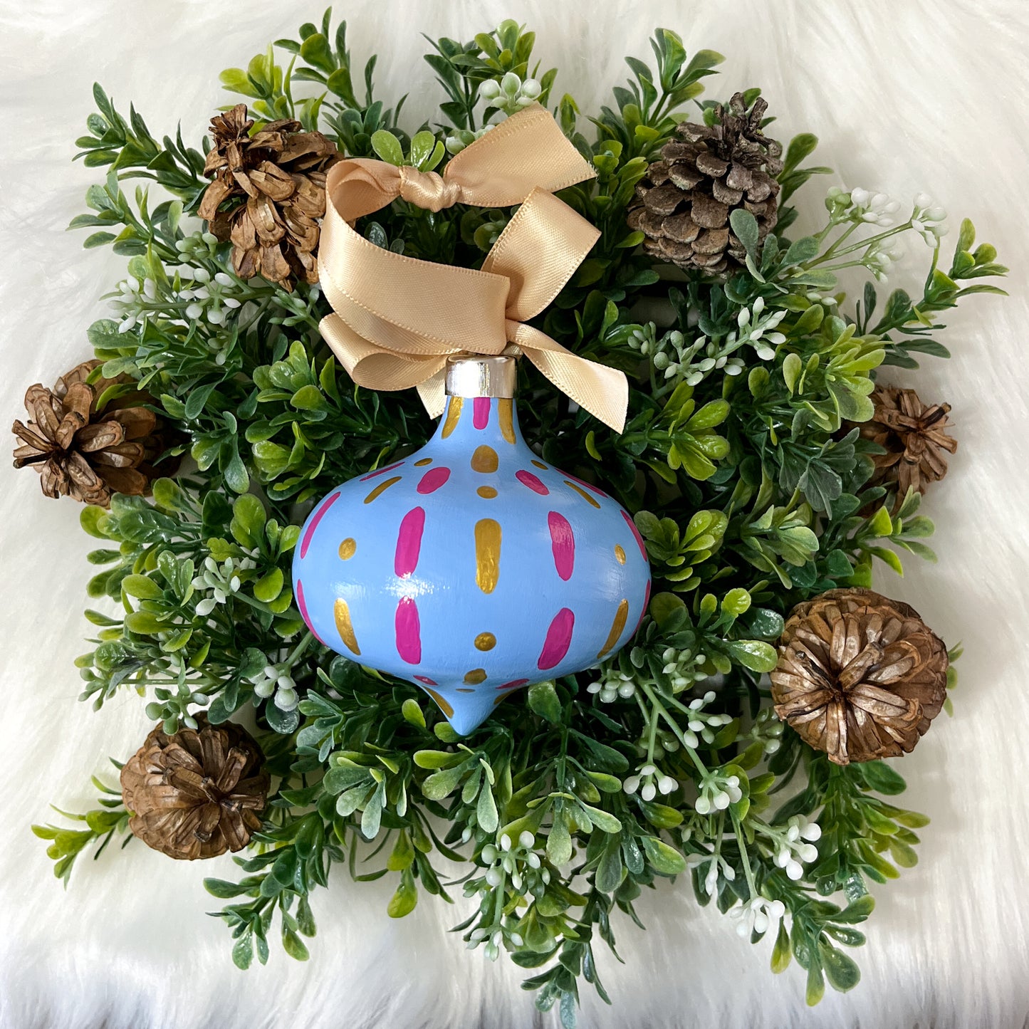 The Linda Hand Painted Ceramic Ornament, One of a Kind Gift