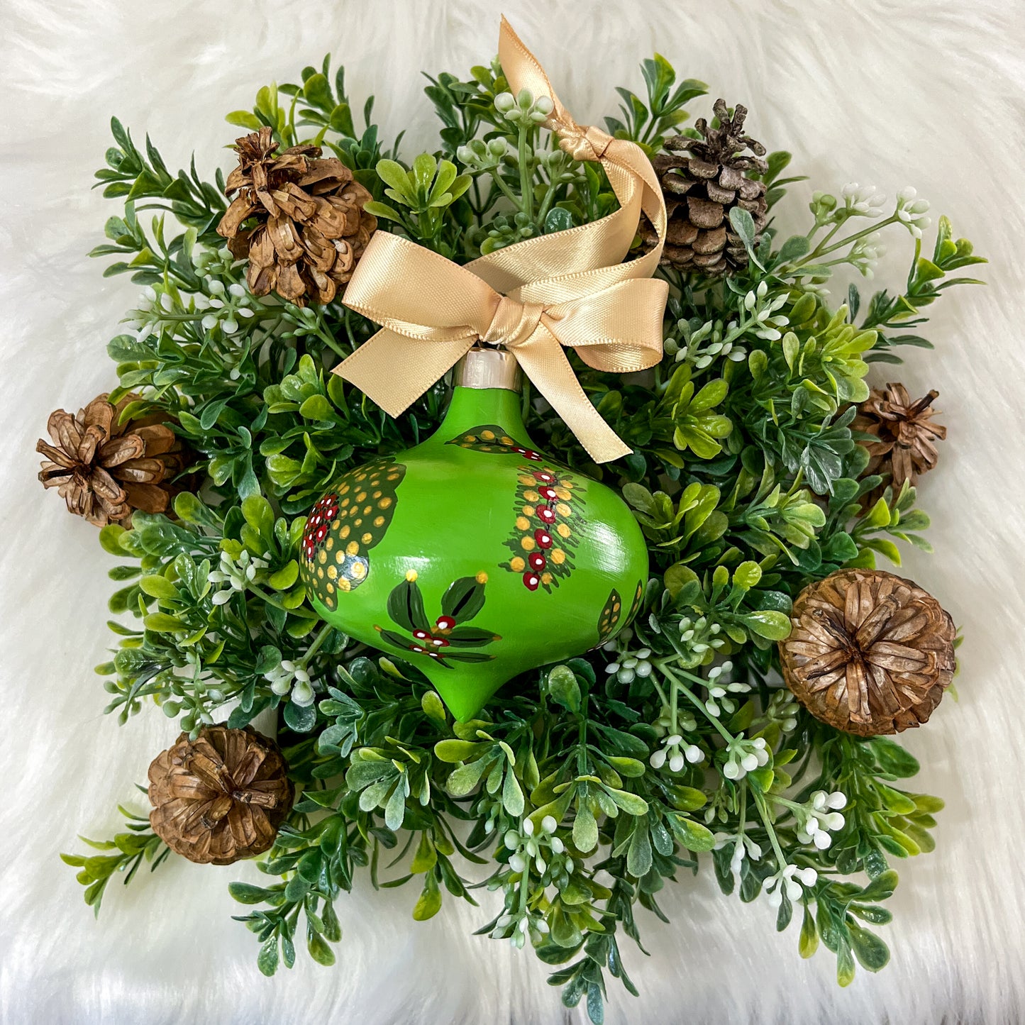 The Patricia Hand Painted Ceramic Ornament, One of a Kind Gift