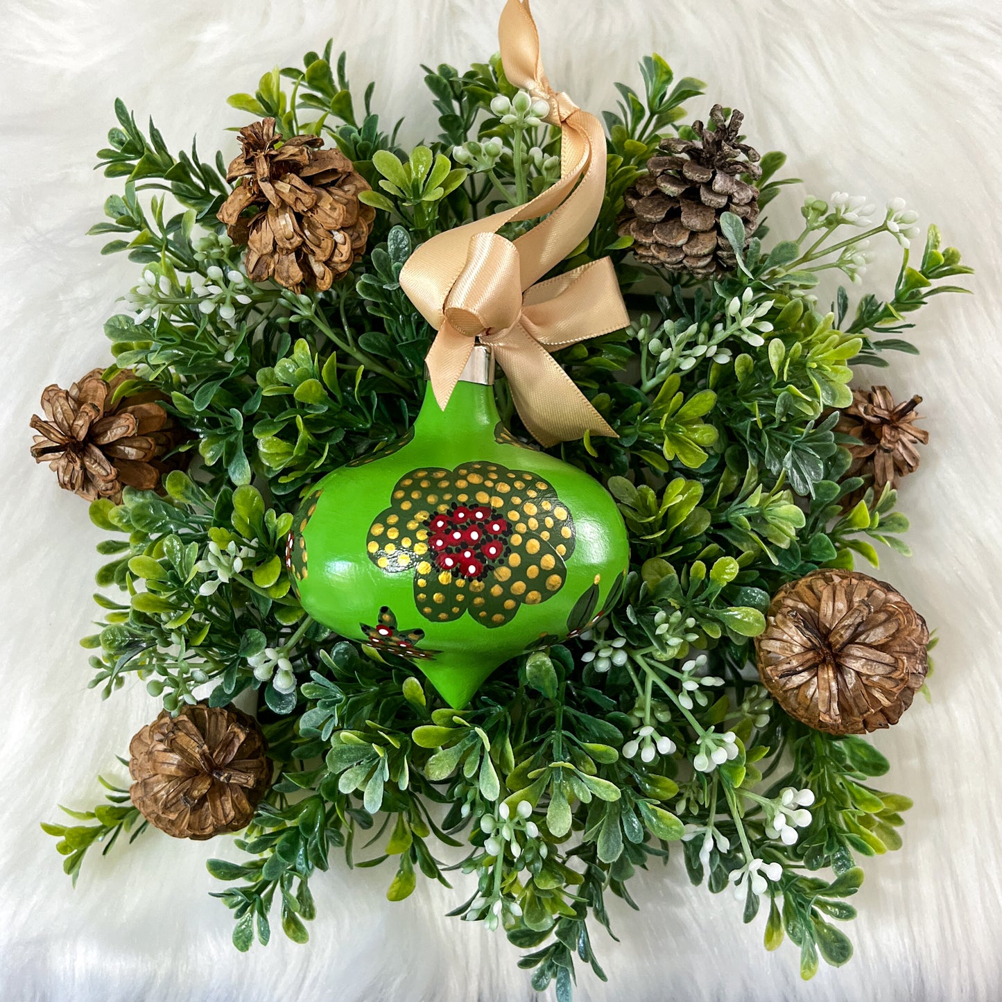 The Patricia Hand Painted Ceramic Ornament, One of a Kind Gift