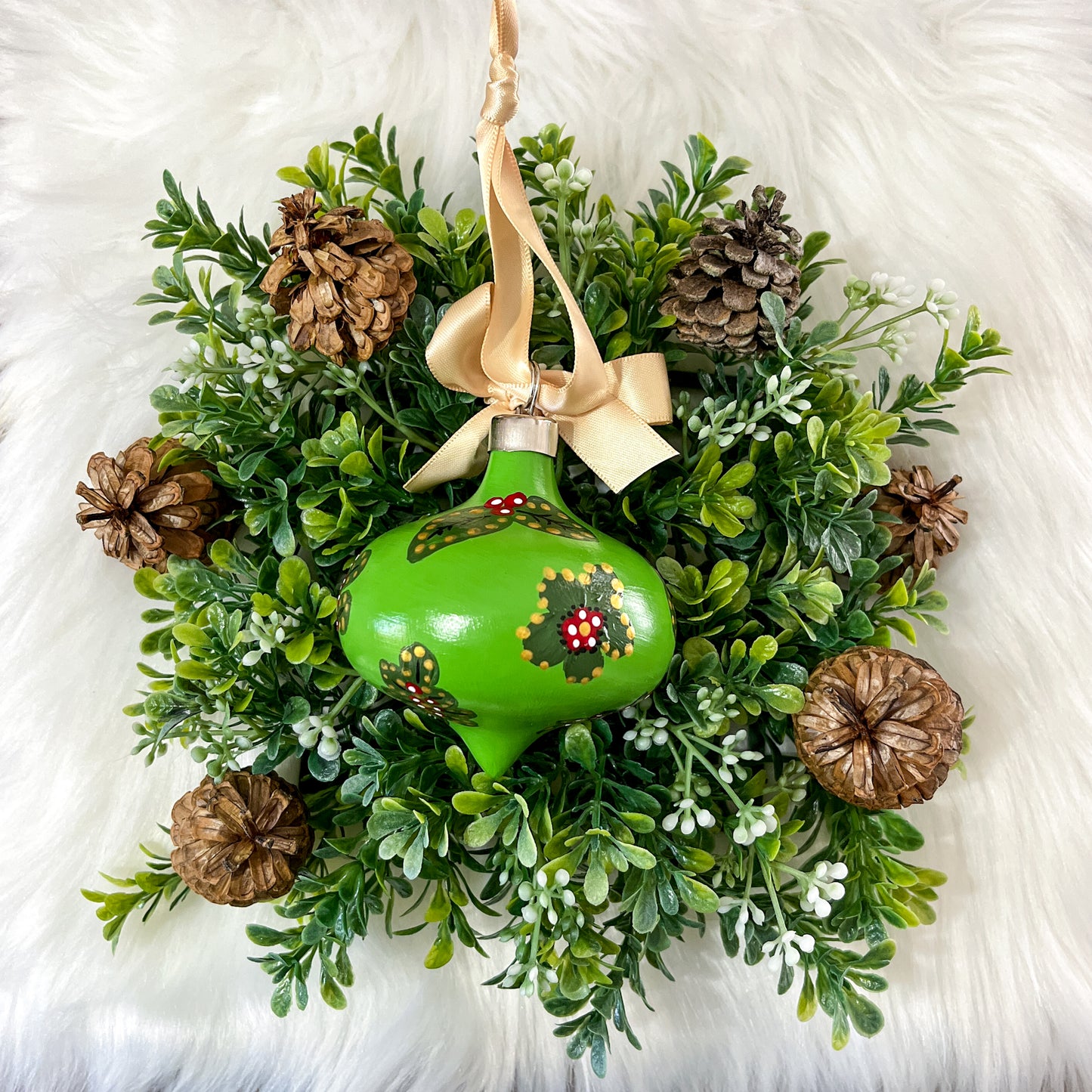 The Patricia Hand Painted Ceramic Ornament, One of a Kind Gift