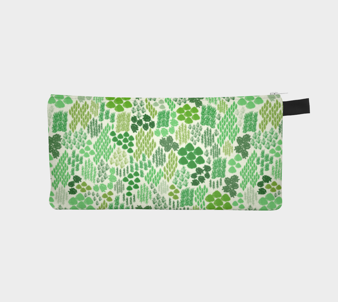 Green Irish Mosses Pencil Case, Small Polyester Twill Bag