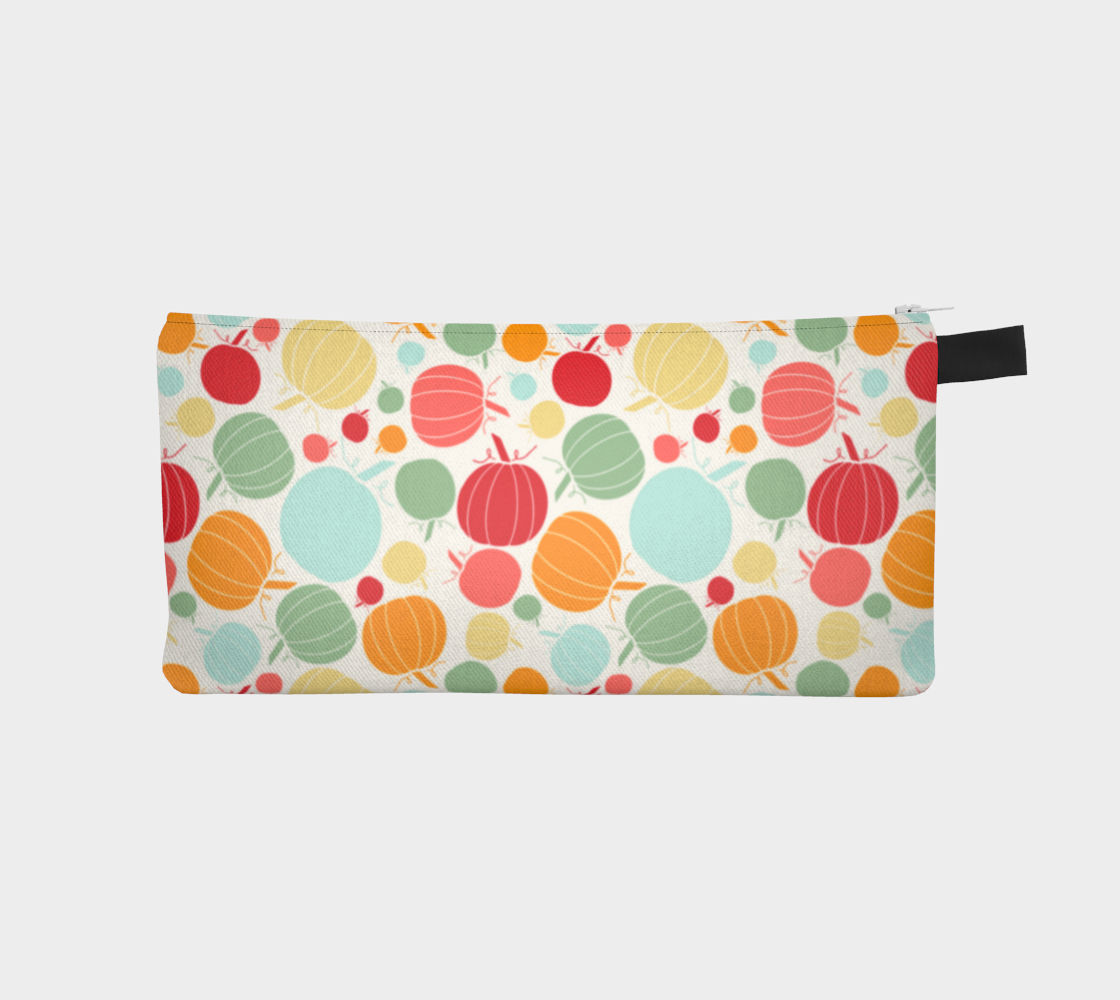 Colorful Pumpkins Pencil Case, Small Polyester Twill Bag
