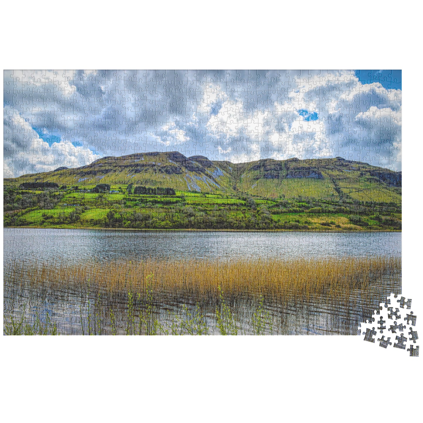 1014 Piece Jigsaw Puzzle, Ireland Landscape Photography of Glencar Lake Mountains