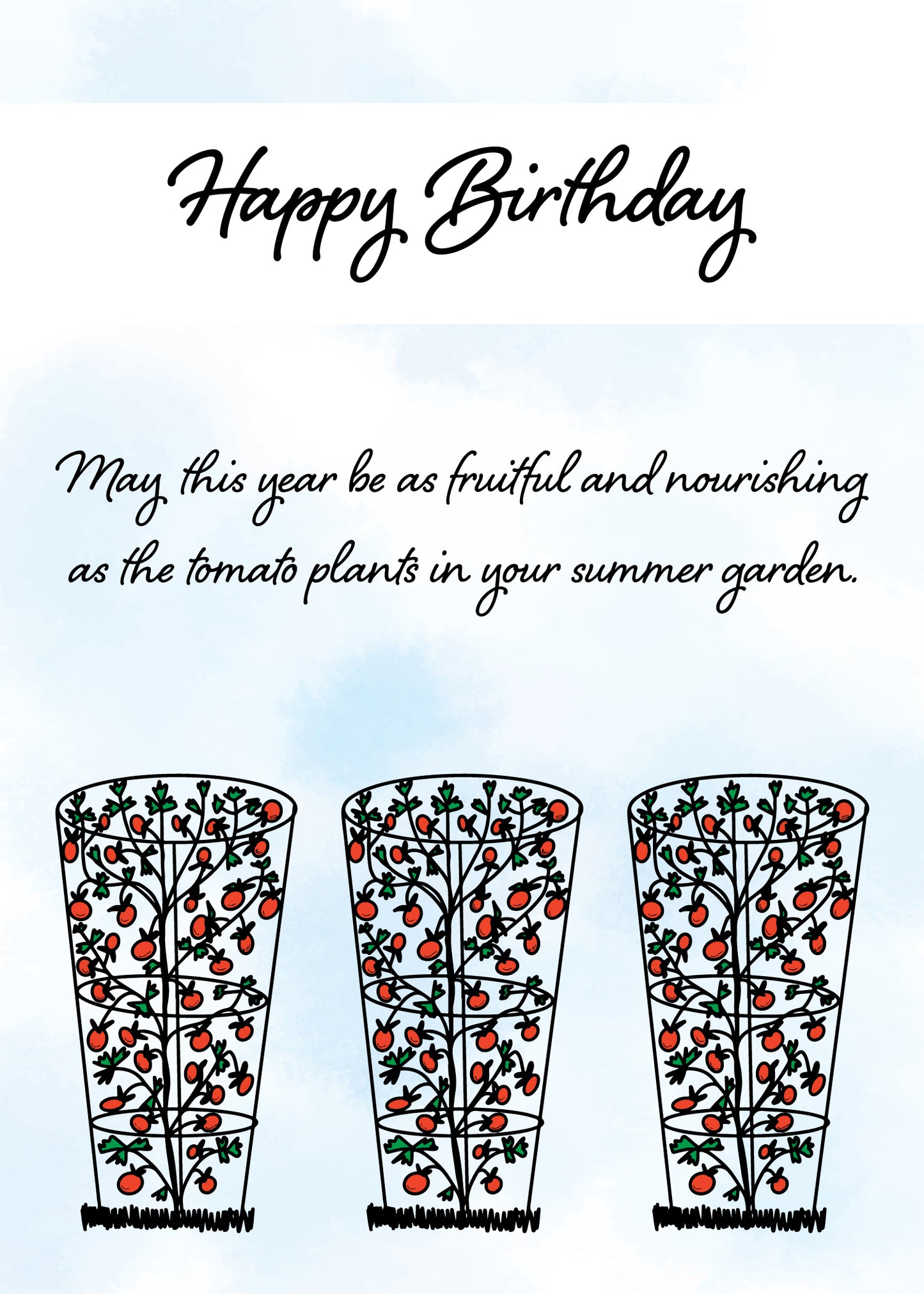 Happy Birthday Grandpa Card, Tomato Plants, 5x7