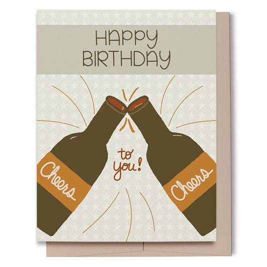 Cheers to You Happy Birthday Card, Ecofriendly, Recycled Paper