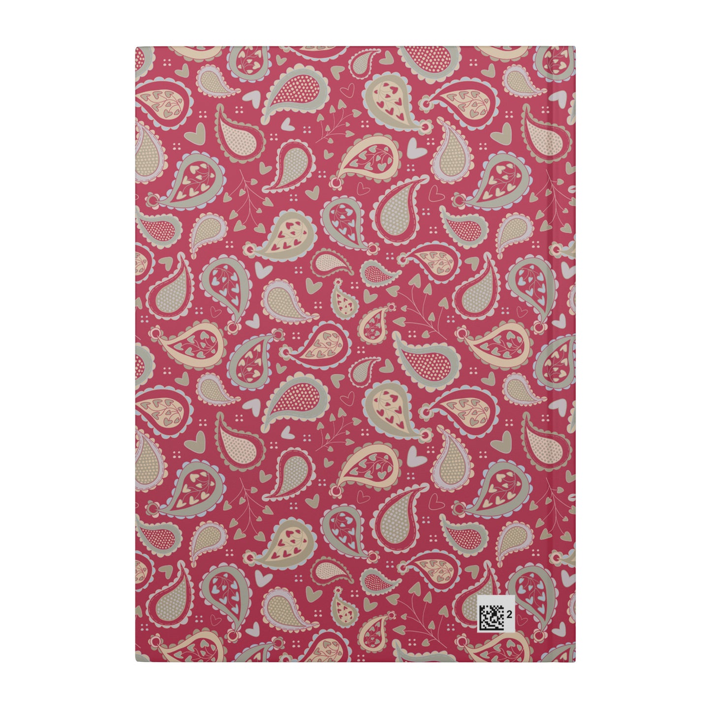 Country Paisley Hardcover Journal, Magenta Red, Perforated Pages