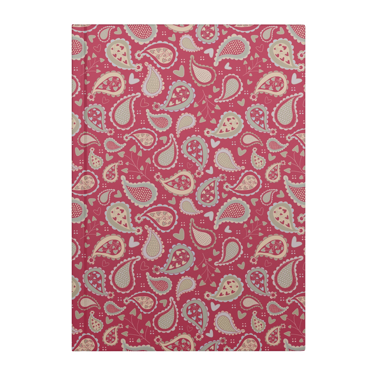 Country Paisley Hardcover Journal, Magenta Red, Perforated Pages