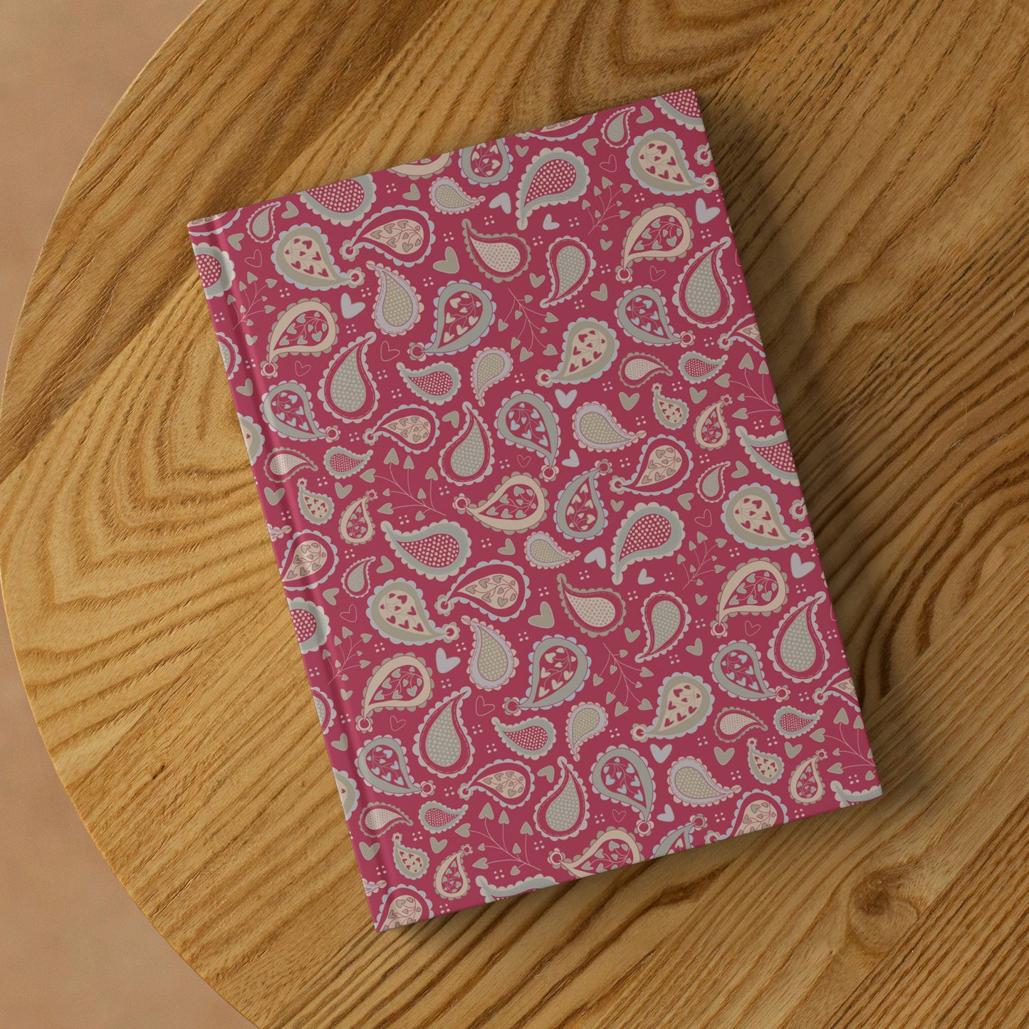 Country Paisley Hardcover Journal, Magenta Red, Perforated Pages