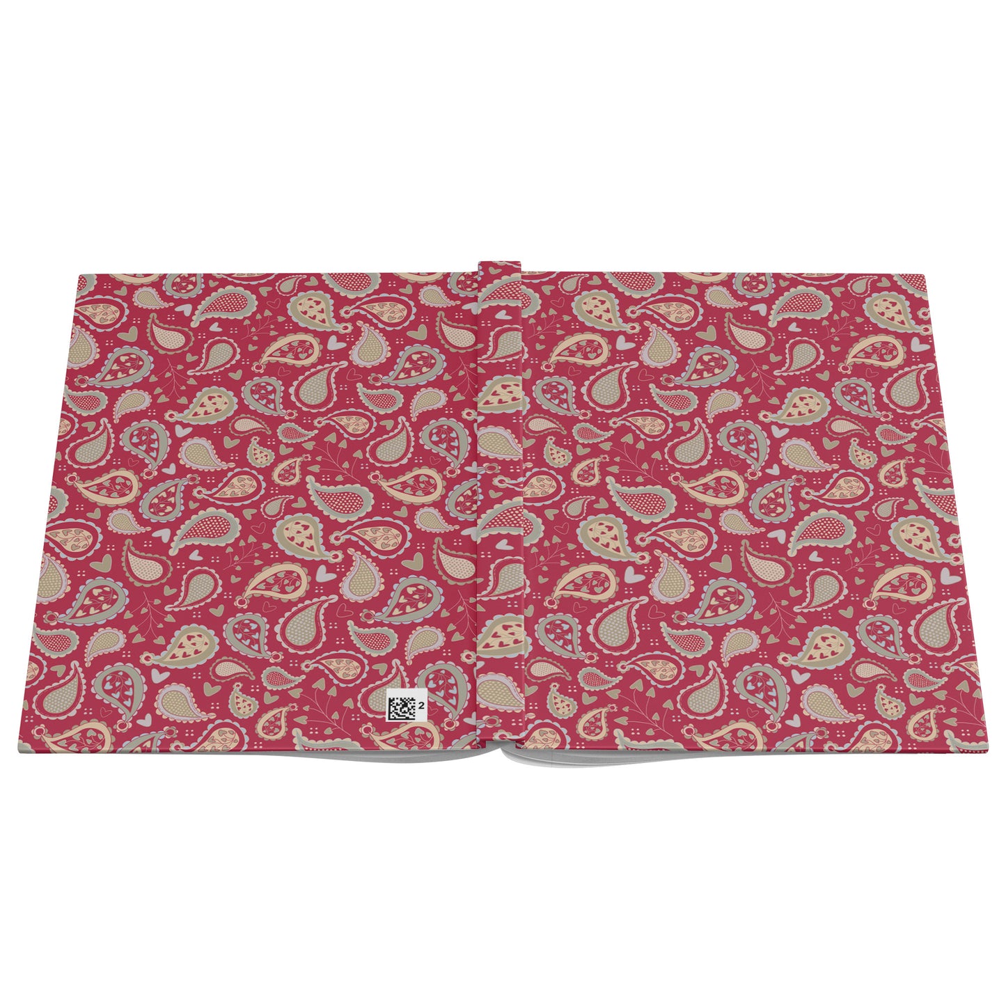 Country Paisley Hardcover Journal, Magenta Red, Perforated Pages
