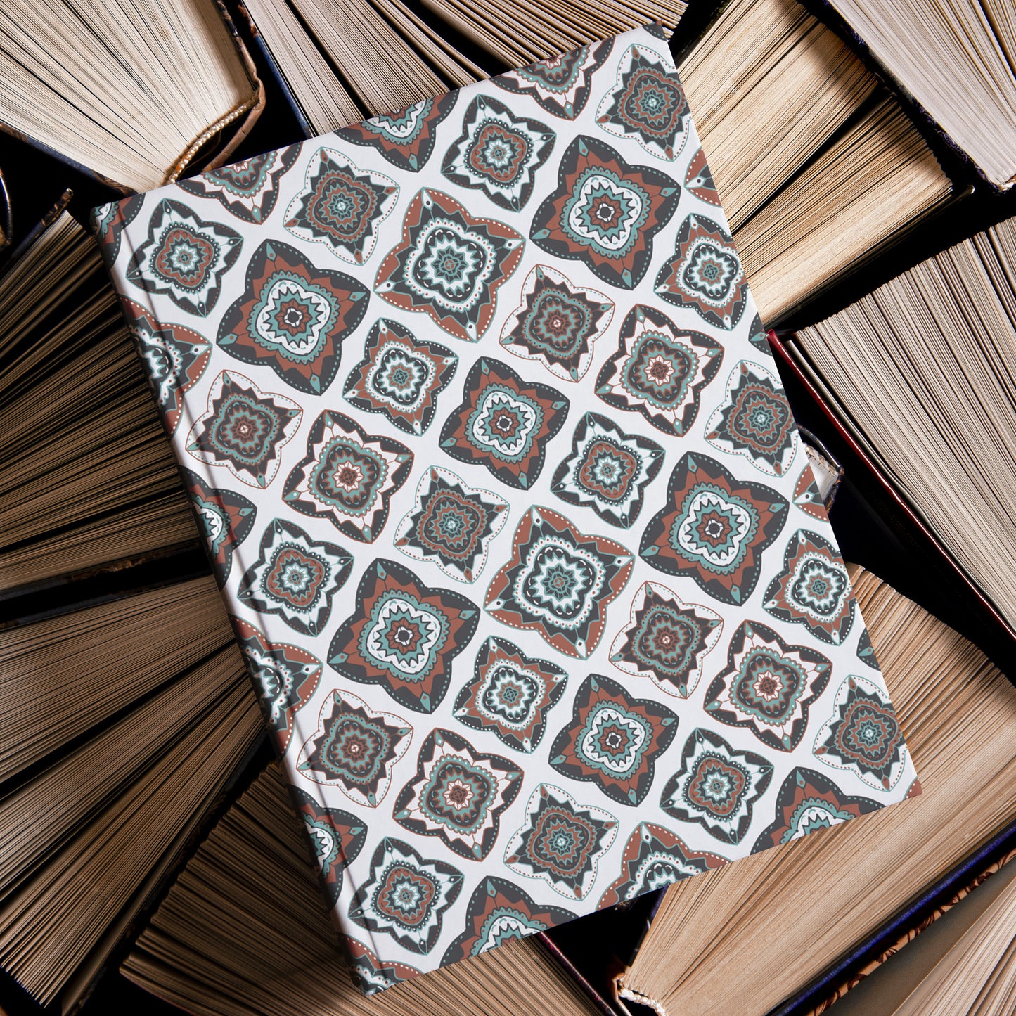 Diamond Medallions Hardcover Journal, Perforated Lined Sheets