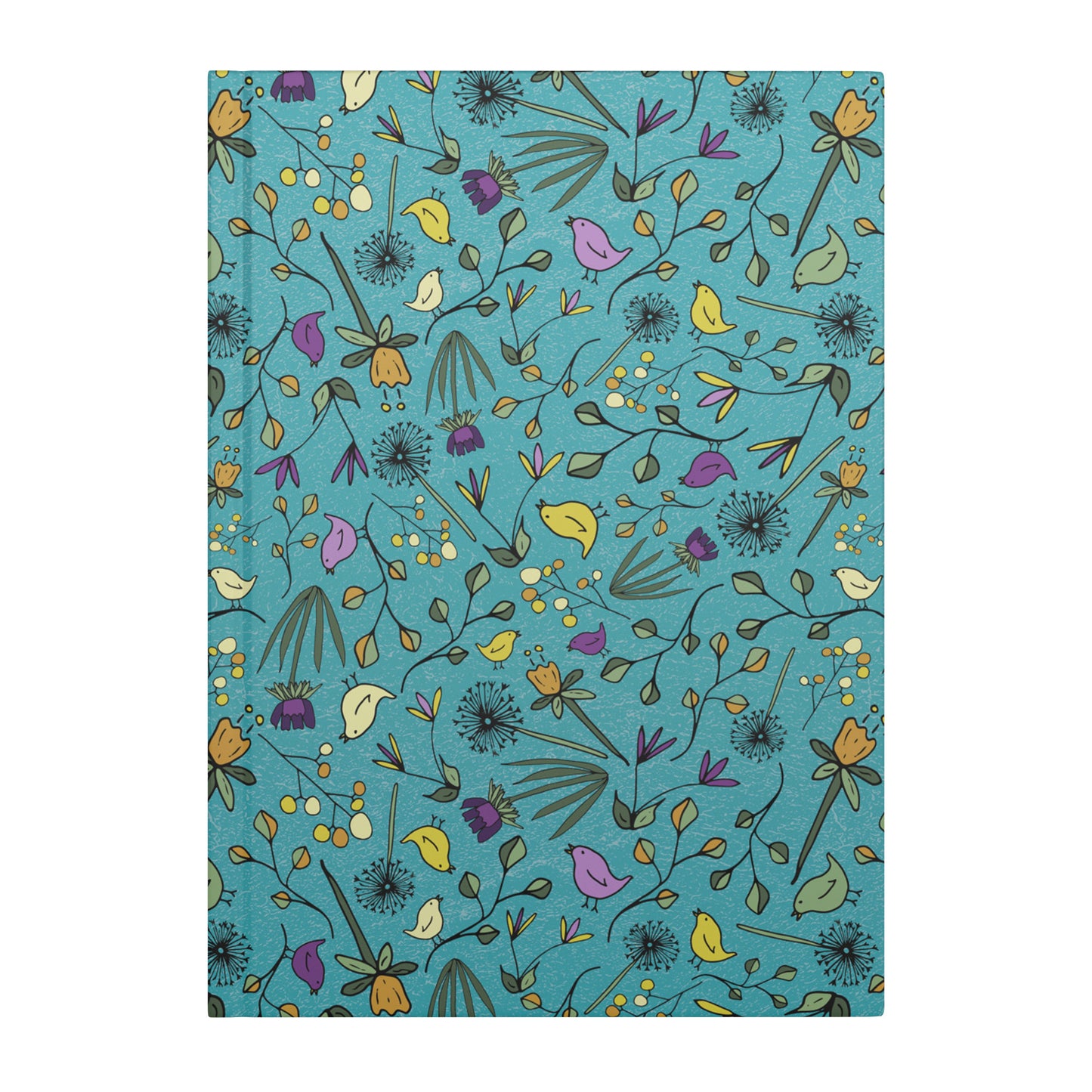 Flowers and Birds Hardcover Journal, Turquoise, Perforated Pages