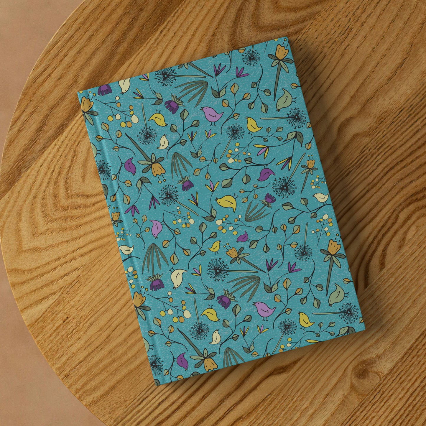 Flowers and Birds Hardcover Journal, Turquoise, Perforated Pages