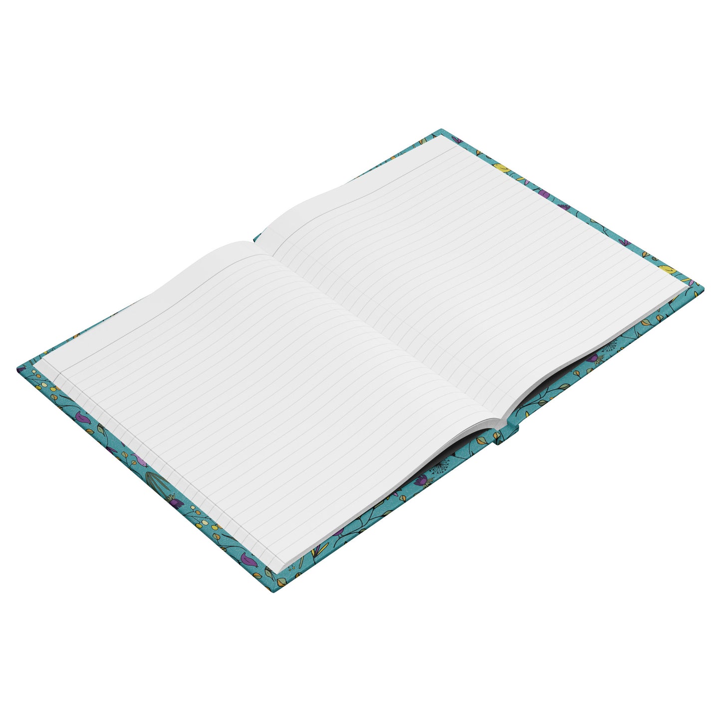 Flowers and Birds Hardcover Journal, Turquoise, Perforated Pages