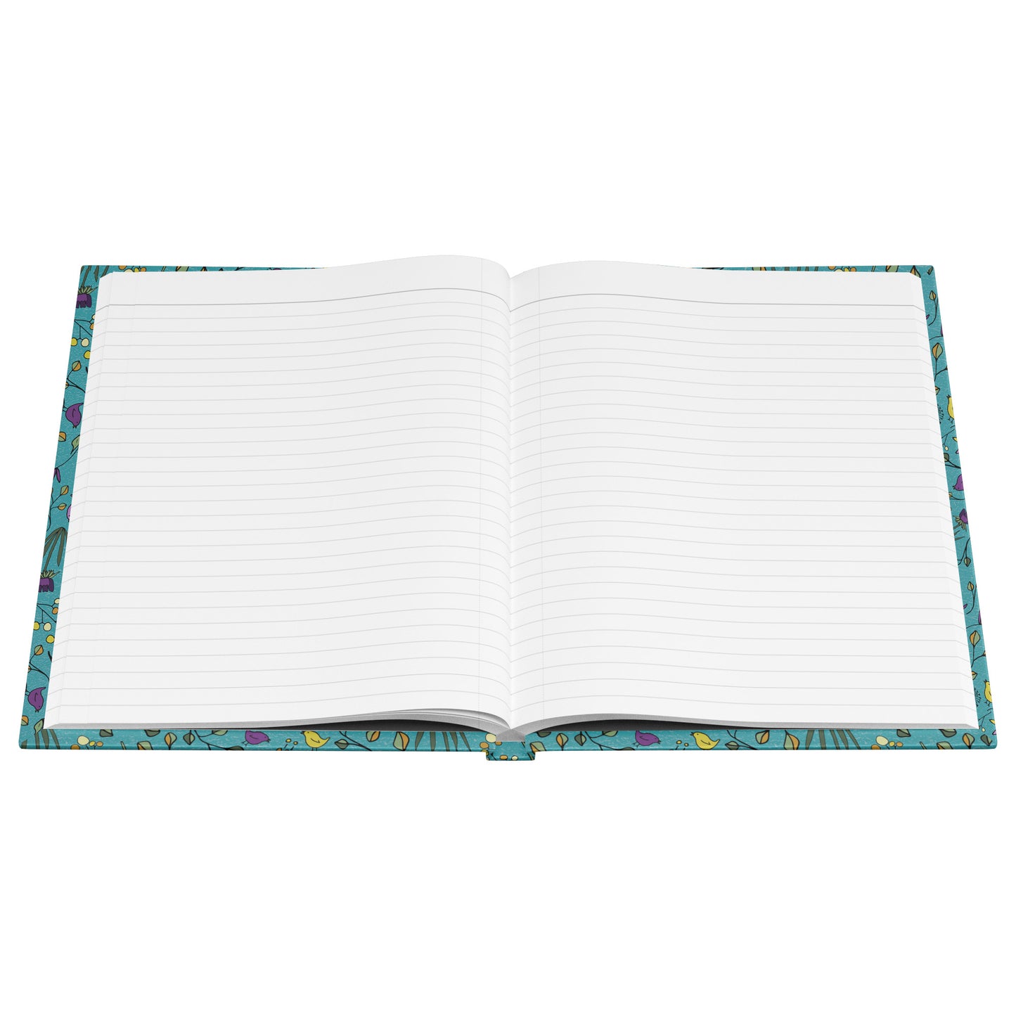 Flowers and Birds Hardcover Journal, Turquoise, Perforated Pages
