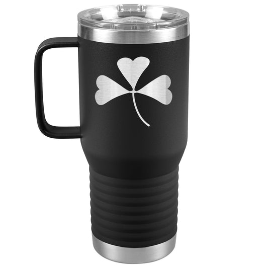 Insulated Travel Tumbler with Handle, Shamrock, 20 oz.