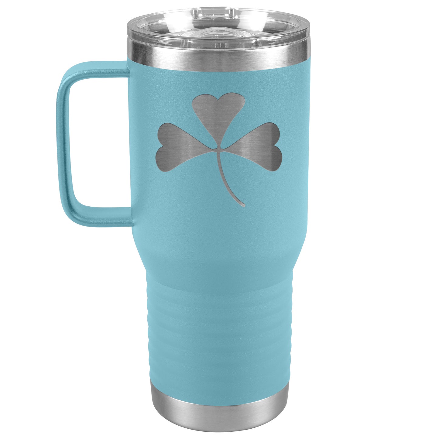 Insulated Travel Tumbler with Handle, Shamrock, 20 oz.