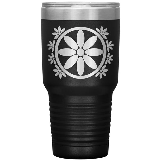 Insulated Tumbler, Circle Flower 30 oz Tumbler, Travel Mug with Lid, Multiple Color Options