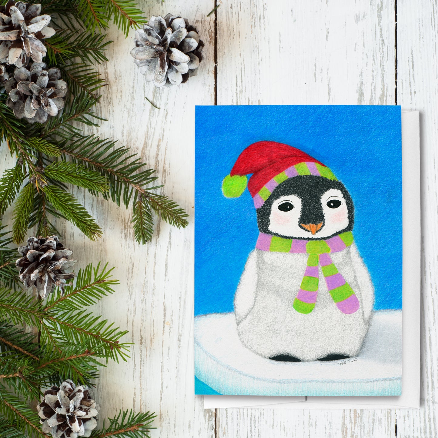 Merry O'Penguin Christmas Card, 5" x 7"
