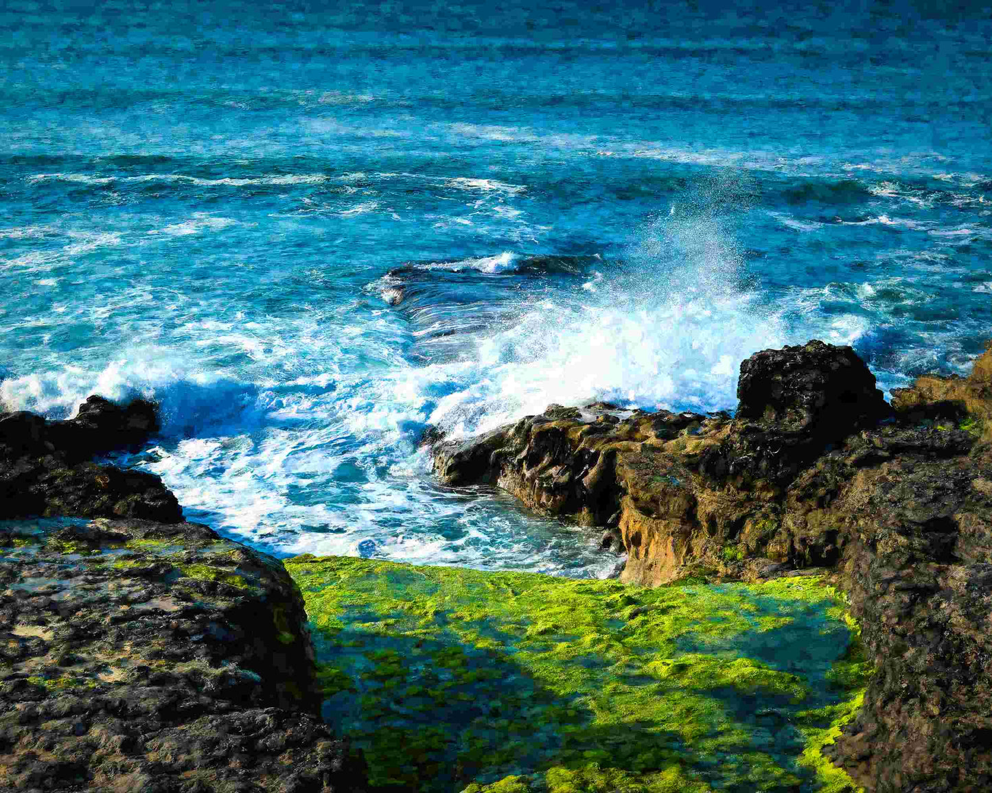 Sligo Bay Crashing Waves Photography, Painterly Effect