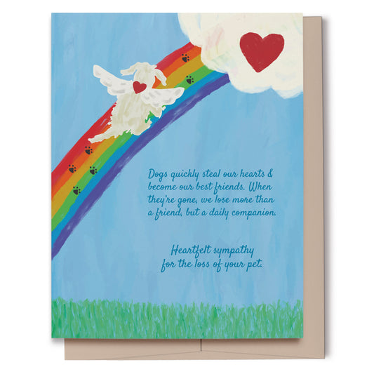 Dog Rainbow Sympathy Card, Ecofriendly, Recycled Paper (Copy)